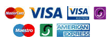 Accettiamo Visa Electron, Maestro, MasterCard, Visa, Switch e Solo